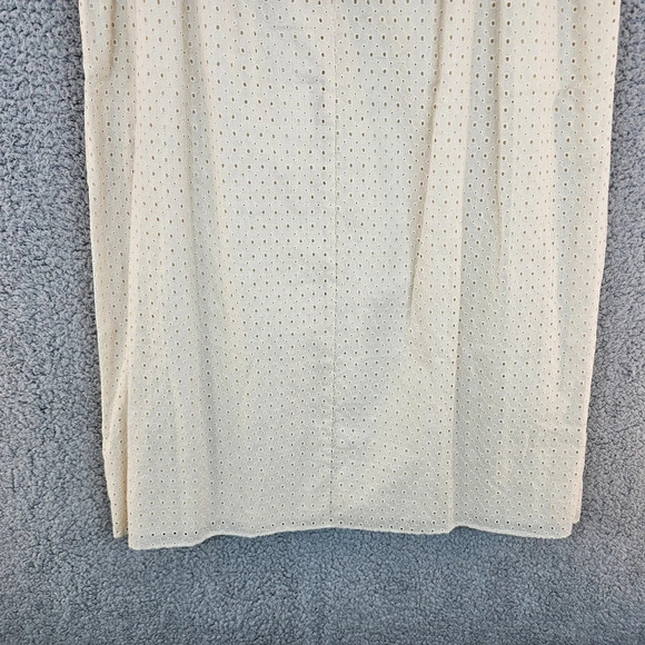 Rebecca Taylor Beige/Cream Lyra Embroidered cutout Midi dress Sz  10 Eyelets - Picture 16 of 16